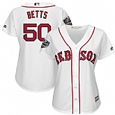 Women Red Sox 50 Mookie Betts White 2018 World Series Cool Base Player Jersey Dzhi,baseball caps,new era cap wholesale,wholesale hats
